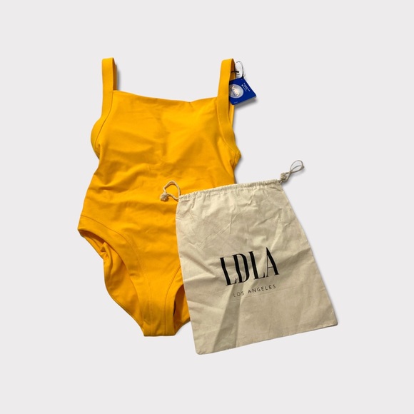 LDLA Los Angeles Santa Monica Yellow One Piece Swimsuit Size S NWOT - Picture 9 of 10